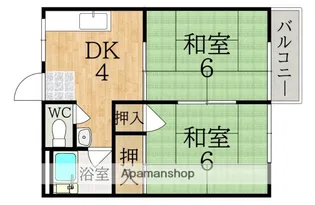 サンハイツ富雄A【2階】の間取り
