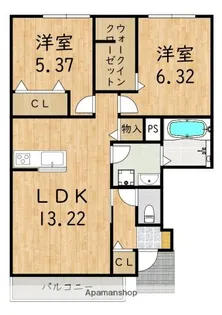 アムールメゾン葛城【101号室】の間取り