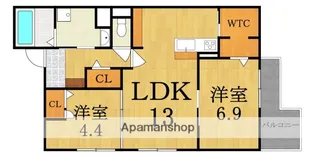 RETORIA瓦口CREST【1階】の間取り
