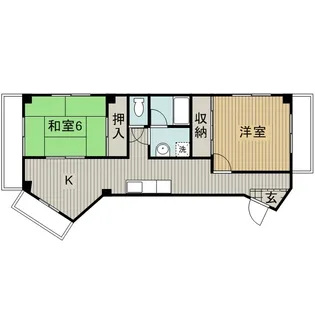 和歌山県田辺市朝日ヶ丘【アパート】の間取り