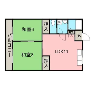 ヒルトップ明洋【2-B号室】の間取り