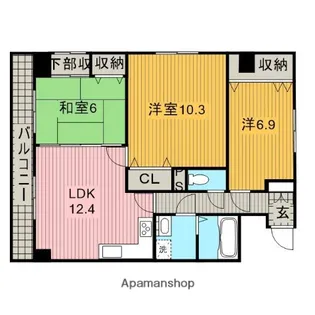 エルグランディーA.RA WEST【301号室】の間取り