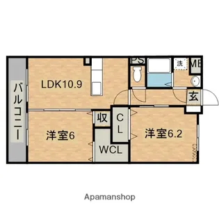 エル ア シュール【2階】の間取り