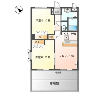 クレシア和【105号室】の間取り