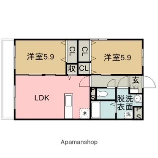 ハブアドリーム【201号室】の間取り