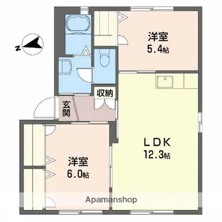 シャーメゾン紀の川【103号室】の間取り
