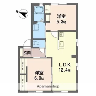 シャーメゾン打田【101号室】の間取り
