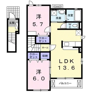 ラ・セゾン・クレール【2階】の間取り
