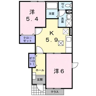 アルト・ピアーノ有本Ⅲ【103号室】の間取り