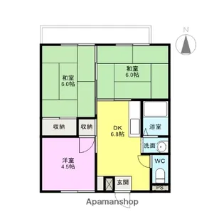 ハイツ柿の実Ⅰ【102号室】の間取り