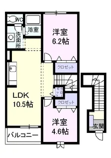 メゾン・コリーヌ【202号室】の間取り