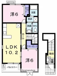 メゾン ステルラB【2階】の間取り