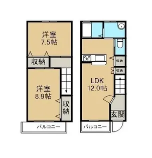 シャトーあすか【1階】の間取り