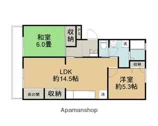 パレスロゼ【201号室】の間取り