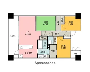 カレント富安【703号室】の間取り