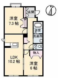 グランマスト新品治【1階】の間取り