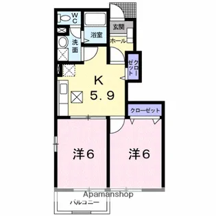 メゾンエトワールC【1階】の間取り