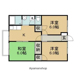 ハイムホワイトコート【201号室】の間取り