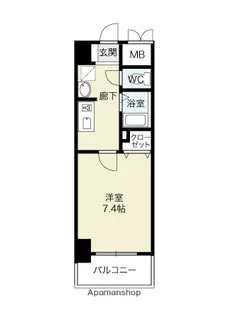 グランドハイツ末広311【6階】の間取り