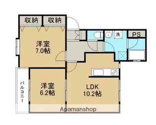 アジュールハイツⅡ【101号室】の間取り