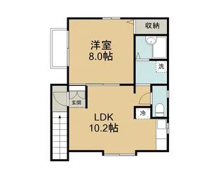 るんるんハイツ【201号室】の間取り