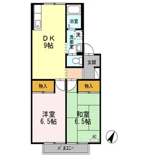 ハイツ オーク A棟【2階】の間取り