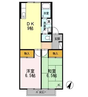ハイツ オーク A棟【2階】の間取り