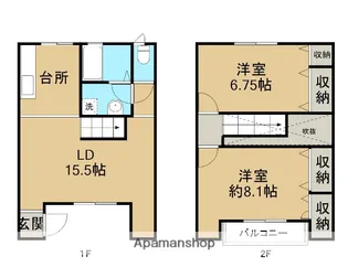 リバーストーン【E-5号室】の間取り