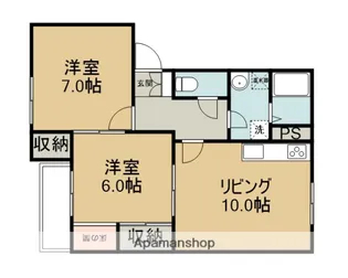 アジュールハイツⅠ【201号室】の間取り