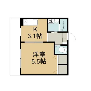 1Kの間取り画像