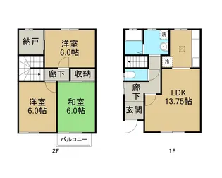 ソリアード的場【B-1号室】の間取り