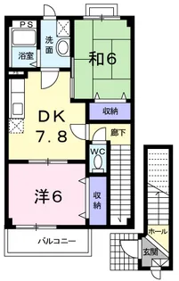 サンライト南城北B【2階】の間取り
