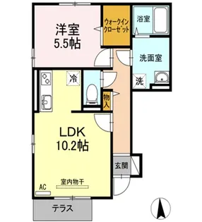 プラシードプレイス【1階】の間取り