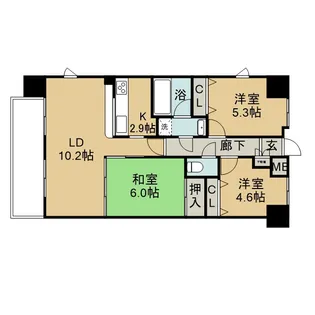 レジデンス川端801【801号室】の間取り