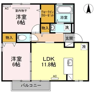 コート・ラ・ルナ A棟【2階】の間取り