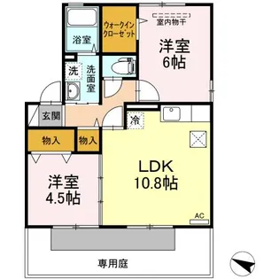 サリュー ダムール B棟【1階】の間取り