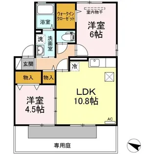 サリュー ダムール B棟【1階】の間取り