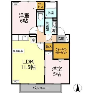 ヴェールヴィルII B棟【2階】の間取り