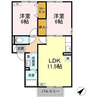 メゾンポルテ A棟【2階】の間取り