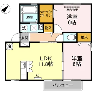 セジュールアルファ C棟【2階】の間取り