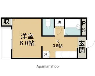 1Rの間取り画像