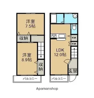シャトーあすか【1階】の間取り