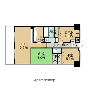 レジデンス川端【1103号室】の間取り