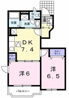 アール ド ヴィーヴルA【1階】の間取り
