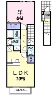 ルーム・サティー【2階】の間取り