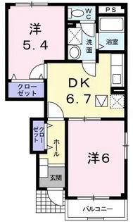 ピュールリヴィエール【1階】の間取り
