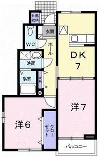 マロンハイツB【1階】の間取り