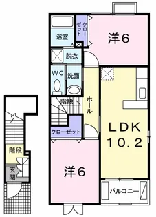 カプリス・ノヴァB【2階】の間取り