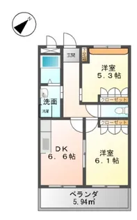 ミキスターA【2階】の間取り