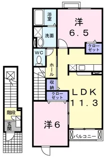 ペイコリーヌA【2階】の間取り